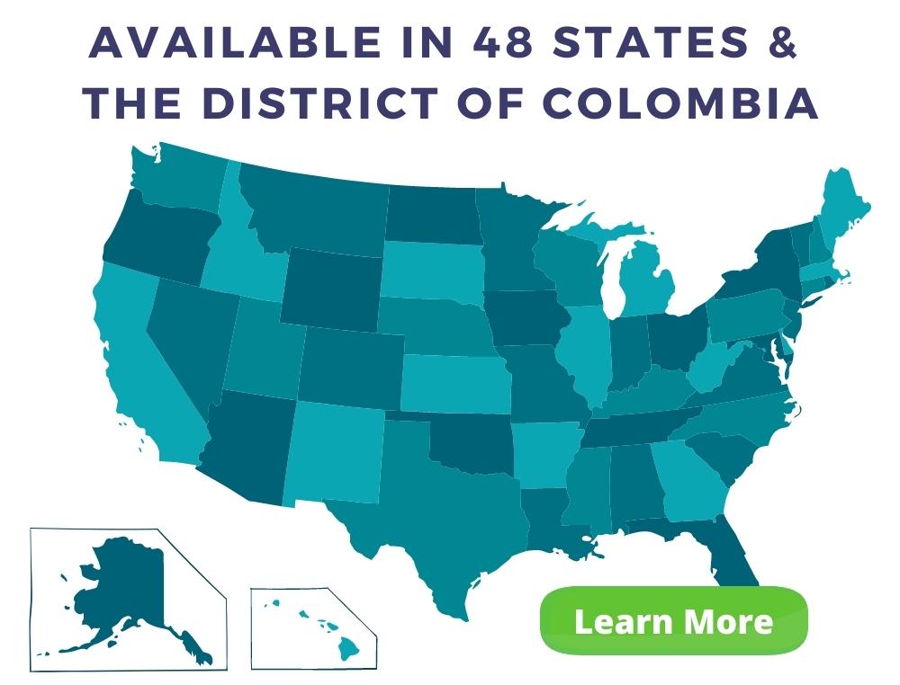 Our health insurance is available in 48 states and the District of Colombia. Click to learn more.